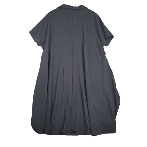 NWT Bloomchic Womens Plus Tent Midi  Dress US 14-16 Chiffon Black Short sleeve - Picture 2 of 9